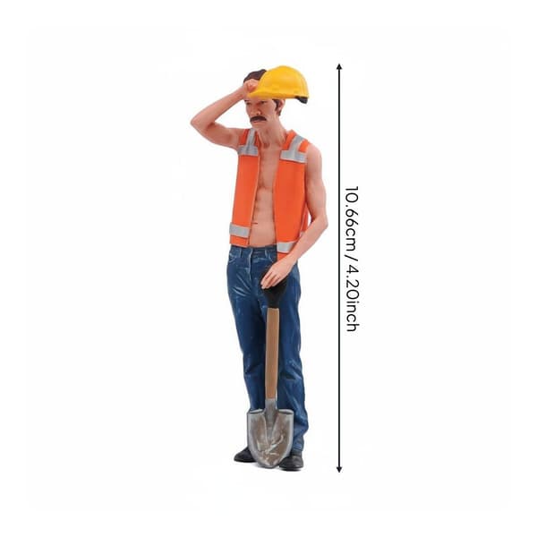 1/18 Construction Worker Figure – Highly detailed, hand-painted 1-18 B