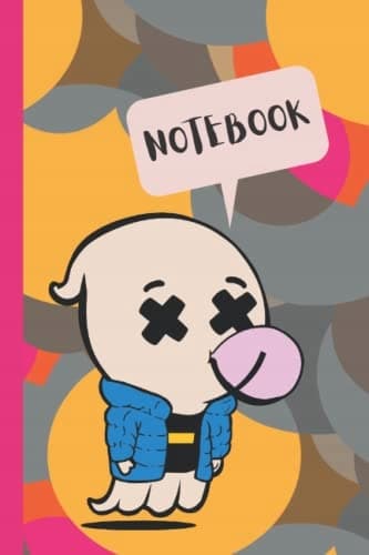 Notebook: Cute pink and blue, friendly high school ghost notebook, blank l