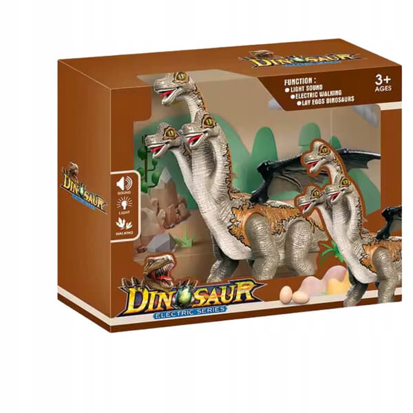 LARGE INTERACTIVE DINOSAUR: WALKS, ROARS, GLOWS, MOVES ITS HEAD AND TAIL + EGGS
