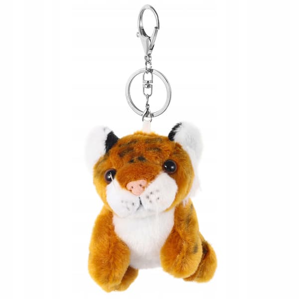 KEY RING WITH A BROWN PLUSH TIGER