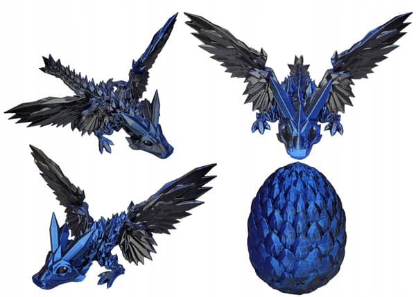 Movable Winged Dragon with Mistic Blue Dragon Egg – Crystal Dragon figurine