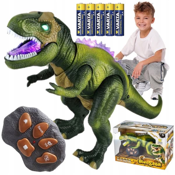 INTERACTIVE T-REX DINOSAUR – REMOTE-CONTROLLED R/C ROBOT WITH REMOTE CONTROL + 5x BATTERIES