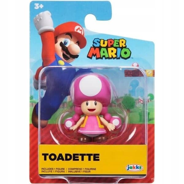 SUPER MARIO NINTENDO JAKKS PACIFIC ORIGINAL ARTICULATED TOADETTE FIGURINE 5cm