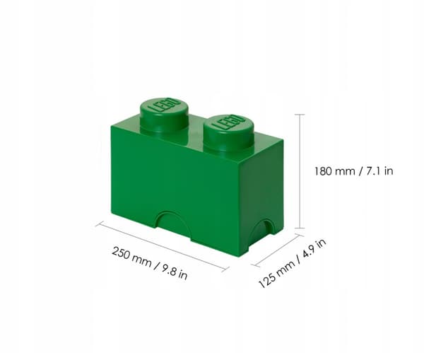 LEGO STORAGE BOX FOR BRICKS, 2-PIECE SET, GREEN, 40021734