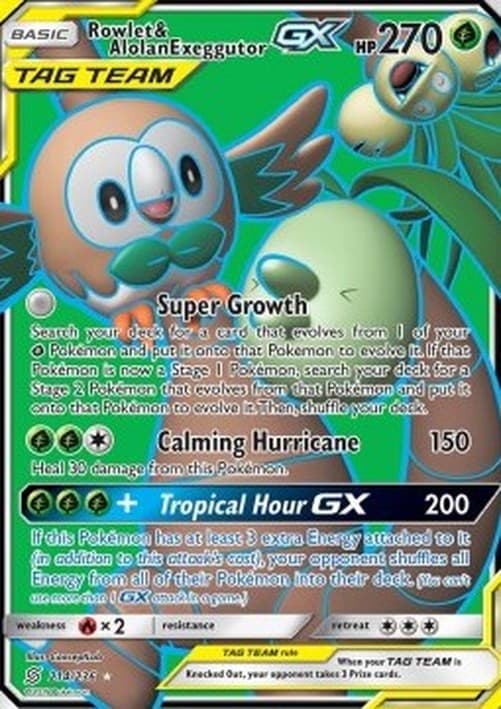 Pokemon Rowlet & Alolan Exeggutor GX