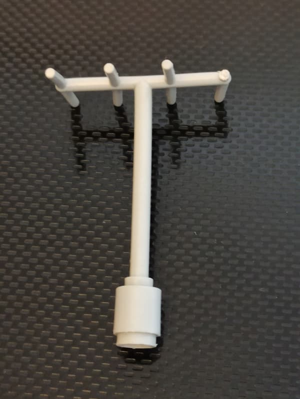 Lego 3144 Antenna, Light Grey, Damaged, 1 piece