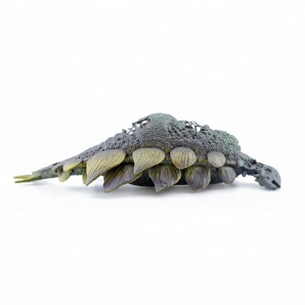 Dinosaur Skeleton Model: A realistic, weathered model of a Stegosaurus skeleton