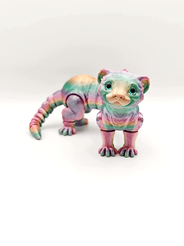 RAINBOW FERRET 3D MOVING ANTI-STRESS FIGURINE 3D PRINT