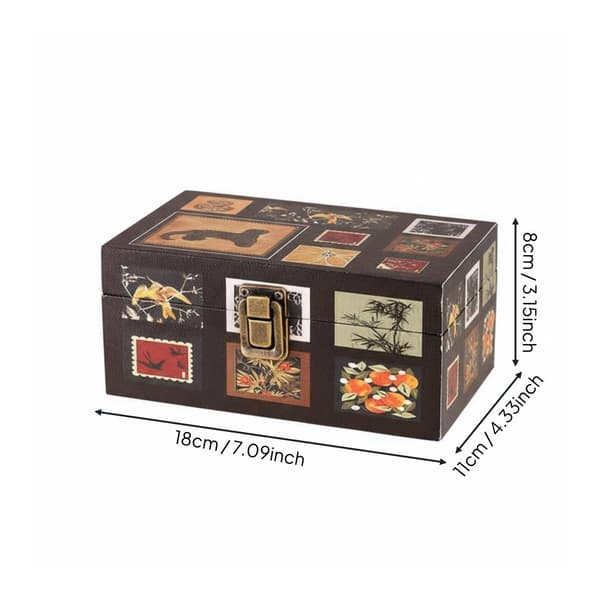 Retro Plaid wooden storage box a
