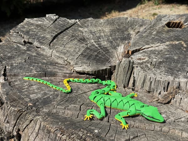3D Long-tailed Lizard, 46 cm – flexible figurine, terrarium decoration