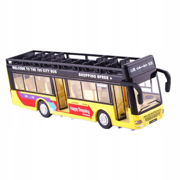 Diecast Bus Toy Simulation Alloy Ornaments Transit Bus Simulation Yellow
