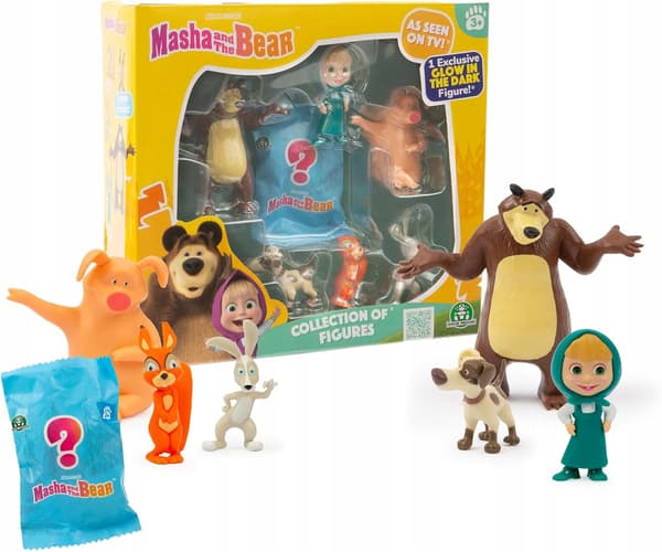 Masha and the Bear figurine set, 7 pieces