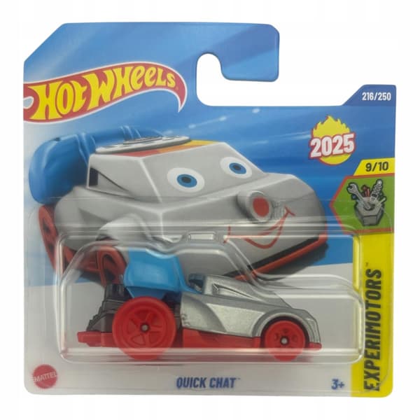Hot Wheels Quick Chat Car, silver, 1:64 scale