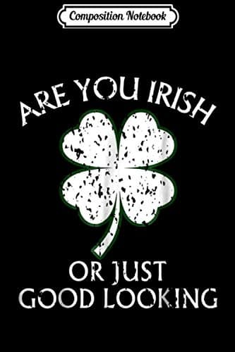Composition Notebook: St Patrick’s Day American Flag and Irish Clover Leaf Journal