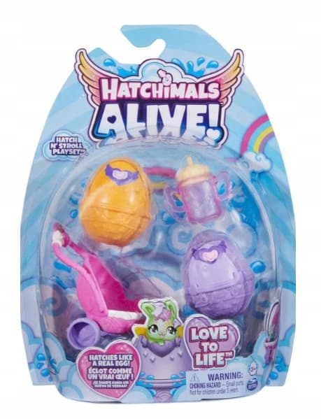 HATCHIMALS ALIVE set: 2 figures + pet trolley, accessories