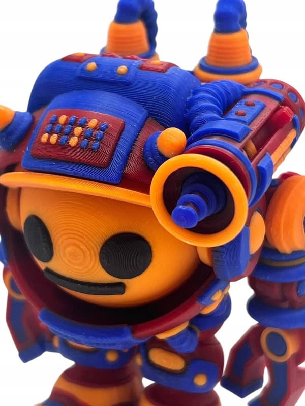 3D-printed decorative figurine – Colourful Space Robot collector’s model