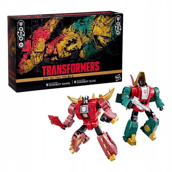 Set of two 19 cm Dinobots Snarl & Slug figures - Transformers