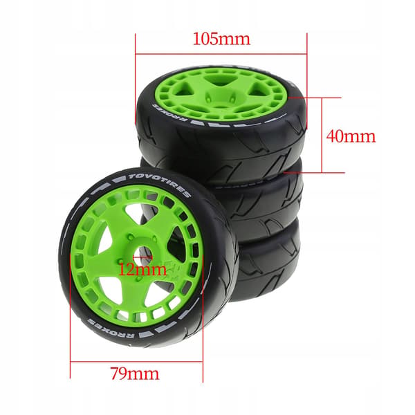 4 pieces 1/8 1/7 Resist Buggy, fluorescent green