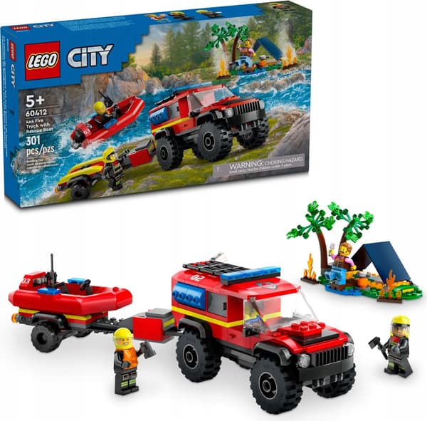 LEGO CITY 60412 – Off-road Fire Engine with Boat