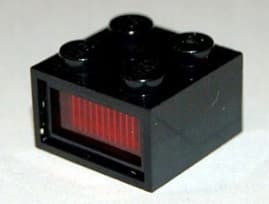 Lego 08010bc02 Light Brick 12V 2x2, 3 Plug Holes, Trans-Red Diffuser Lens
