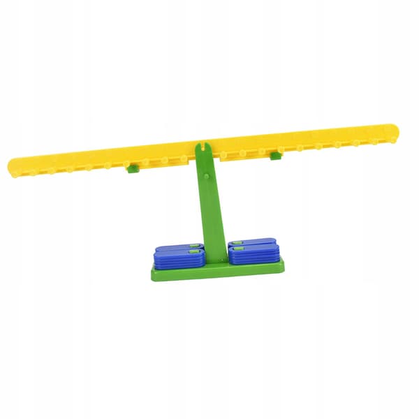 The children’s balance scale set includes 20 ‘Manipulative Maths’ weights for girls