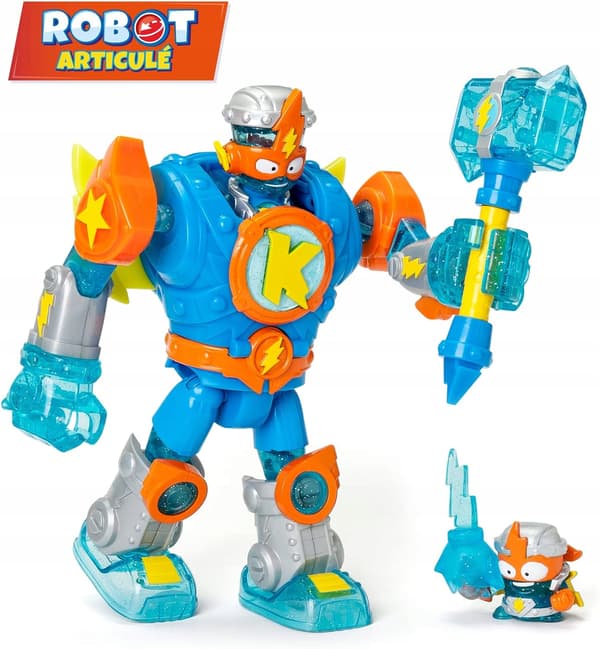 ARTICULATED ROBOT SET WITH FIGURES AND ACTION ACCESSORIES