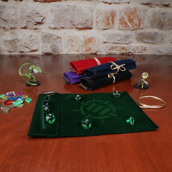 Enhance - Tabletop Roll on a Scroll Bag (case + set of dice) - Green