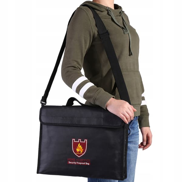 Double-sided fire-resistant bag for documents and cash, designed for LiPo batteries (38 *