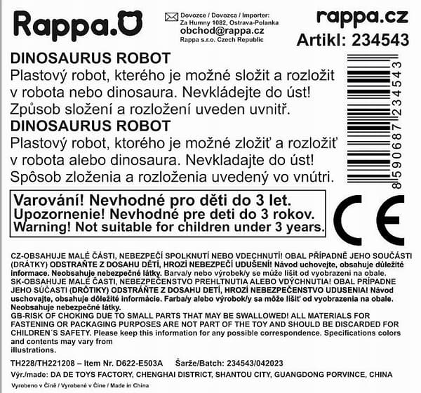 Red fold-out dinosaur robot