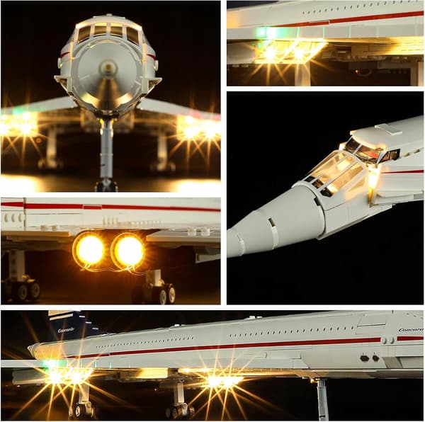 LED lighting for Lego bricks – set 10318 Icons Concorde