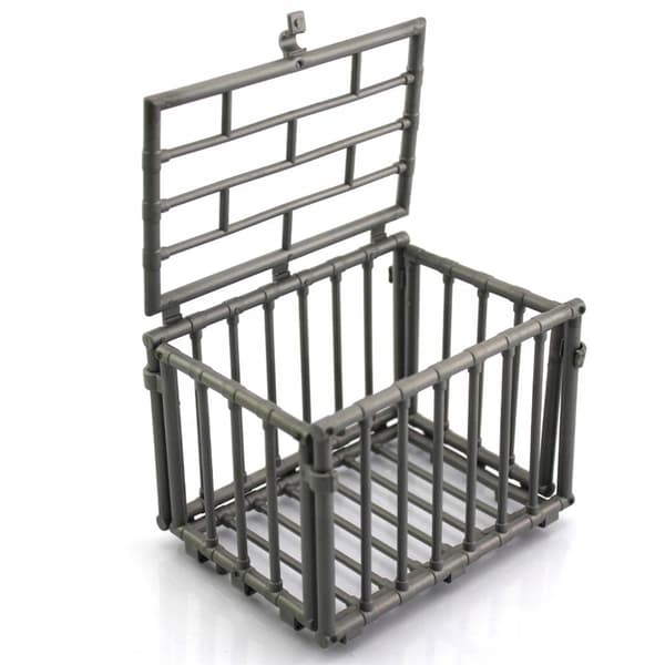 Handmade Cage Model Toy Clip-on – 1 piece, 1:6 scale, creative silver model