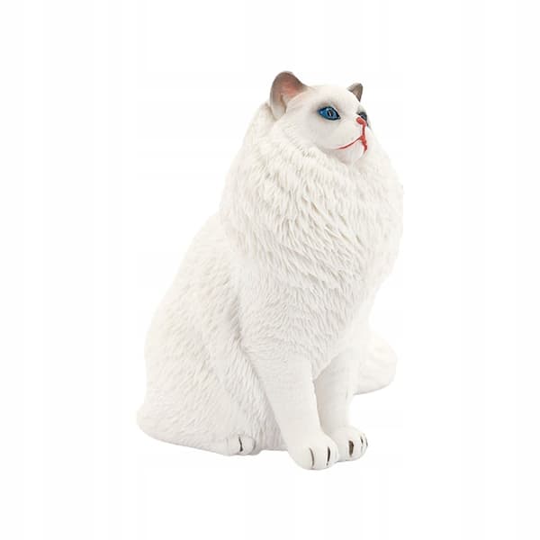 WHITE PLASTIC CAT DESK ORNAMENT