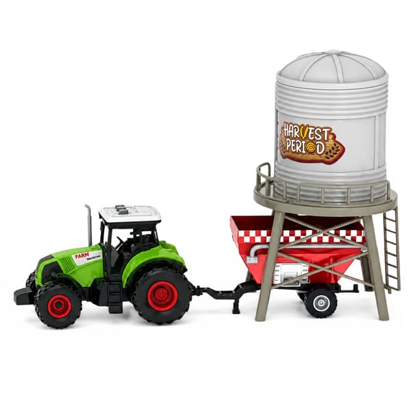 Farm Set with Tractor, Stable, Silage Silos, Animal Figures and Tools 49