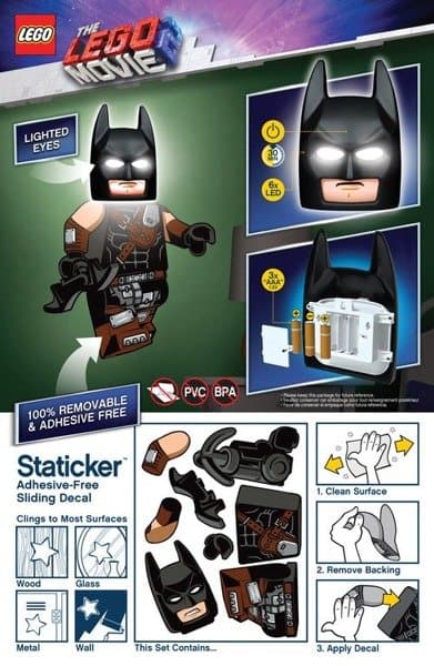 LEGO BATMAN MASK LAMP – STATIC STICKERS – EXHIBITION MODEL