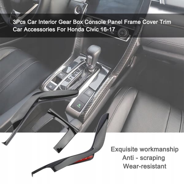 3 pcs. Car interior gearbox console panel frame cover