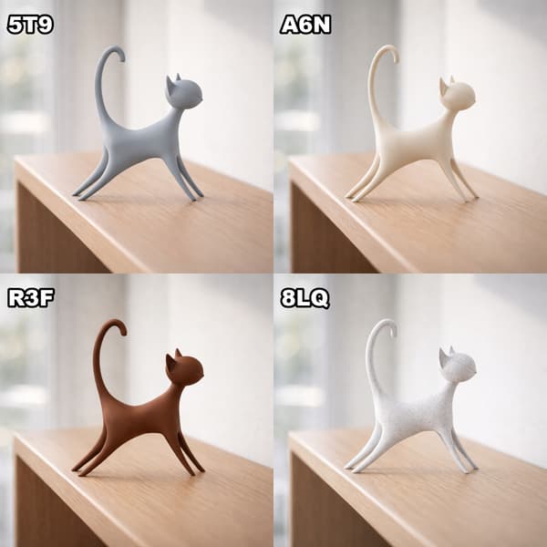 DECORATIVE FIGURINE: MINIMALIST CAT STRETCHING – MANY COLOURS