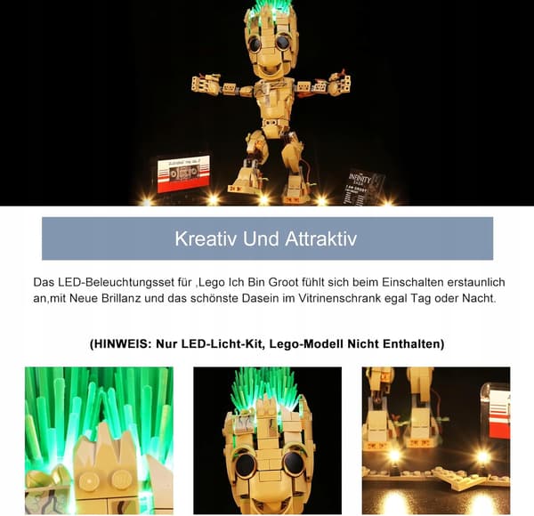 BrickBling LED Lighting Set for Lego 76217 I'm Groot Toy (NO BRICKS)