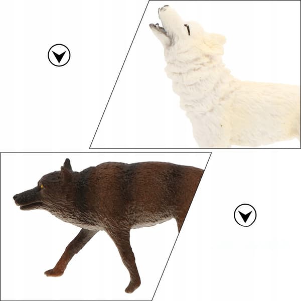 4 REALISTIC PLASTIC WOLF MODELS – EDUCATIONAL TOYS
