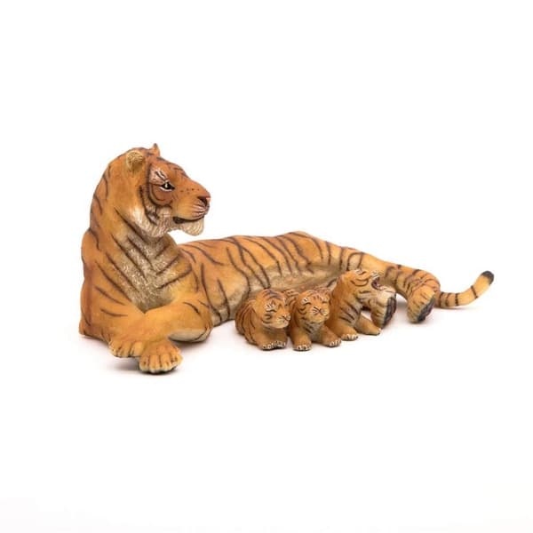 A LYING TIGRESS WITH HER CUBS