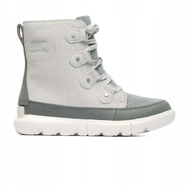 SOREL EXPLORER NEXT WOMEN’S GREY SNOW BOOTS WITH LEATHER, SIZE 39.5