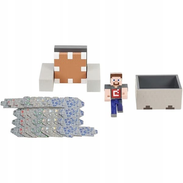 Minecraft Mayhem Minecart Steve Figurine Set