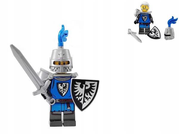 LEGO Castle – Black Falcon Knight + armour + shield + sword!