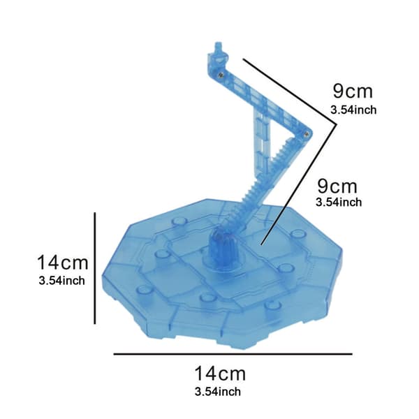 Action figure stand: Height- and angle-adjustable display mount for 1/100 Blue