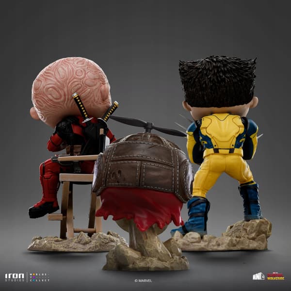 Deadpool, Wolverine and Headpool (Unmasked) figurine, MiniCo, Deadpool