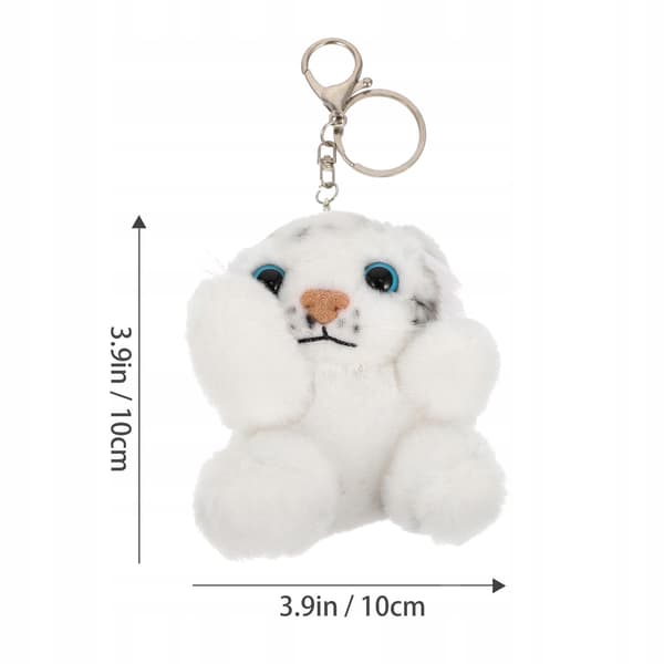 1 WHITE PLUSH TIGER HANGER FOR A HANDBAG OR BACKPACK