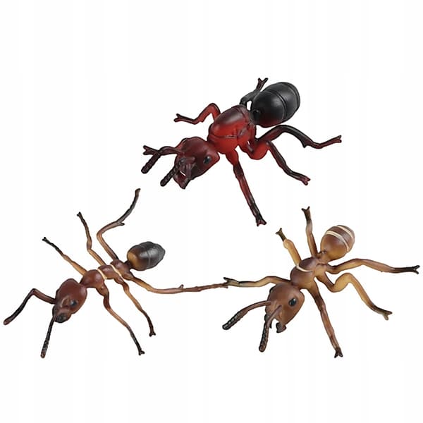 3 PLASTIC MINIATURE ANTS – DECORATIONS FOR THE TABLE AND GARDEN