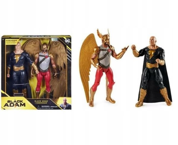 2 LARGE ACTION FIGURES FROM THE FILM: BLACK ADAM + HAWKMAN, 30 CM
