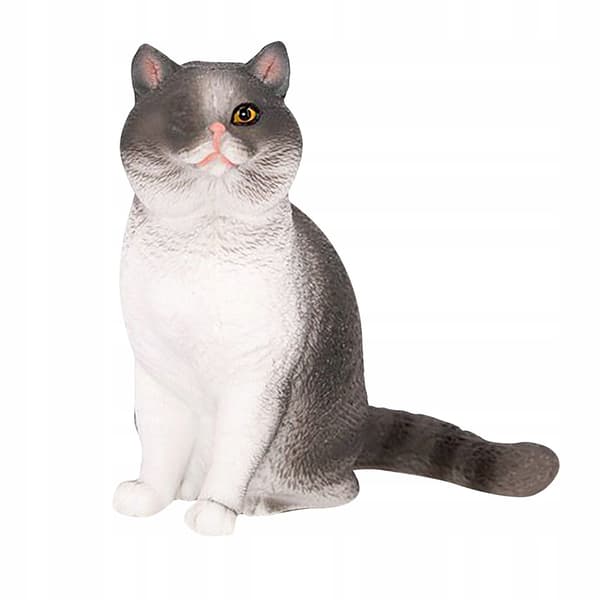 WHITE CAT STATUETTE – TABLE DECORATION: REALISM AND DURABILITY