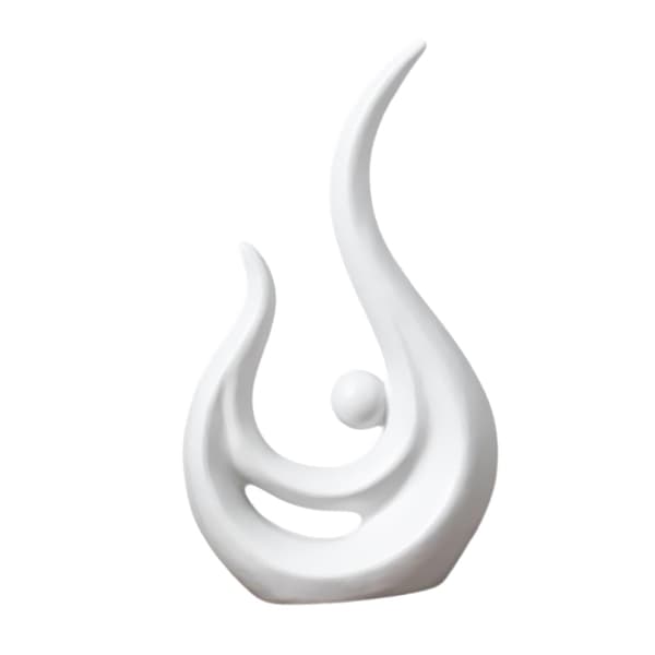 Modern ceramic statue: Sculpture, Table Centrepiece, White Figurine, 25cm x 14cm