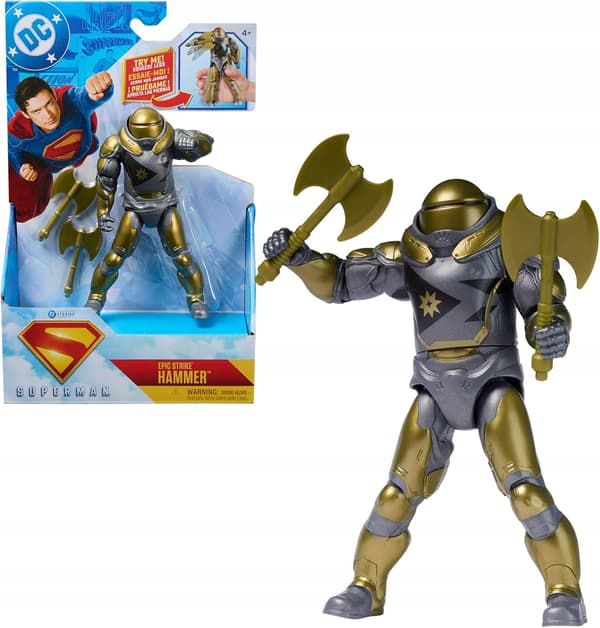 Spin Master Superman film action figure, 15 cm, with Hammer action feature